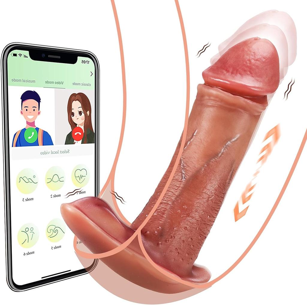 5.7 Inch Realistic Thrusting Dildos App Control Vibrator Waterproof Vibrating Clit Stimulation Dildos for Women Invisible Bluetooth Wearable Vibrator