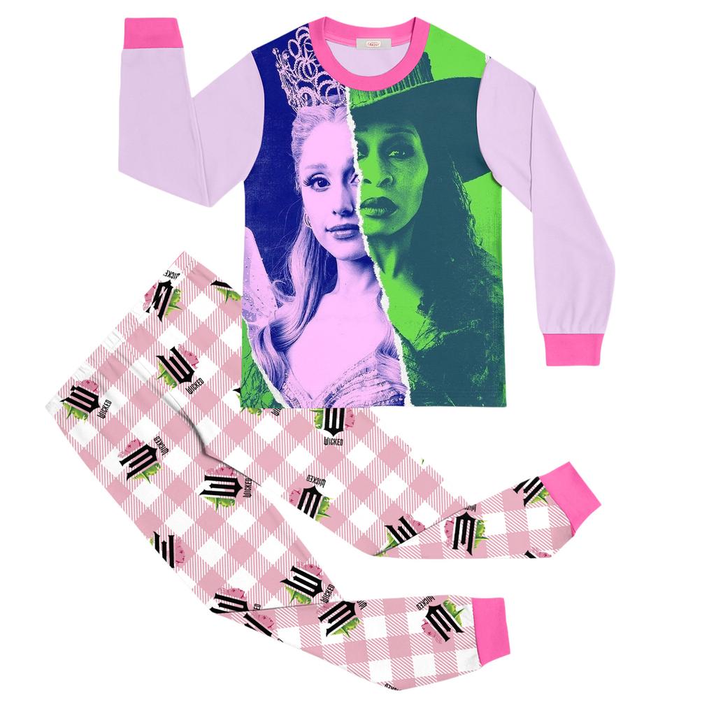 Children's Fashion Suit Skirt Round Neck Long Sleeve Top Pants