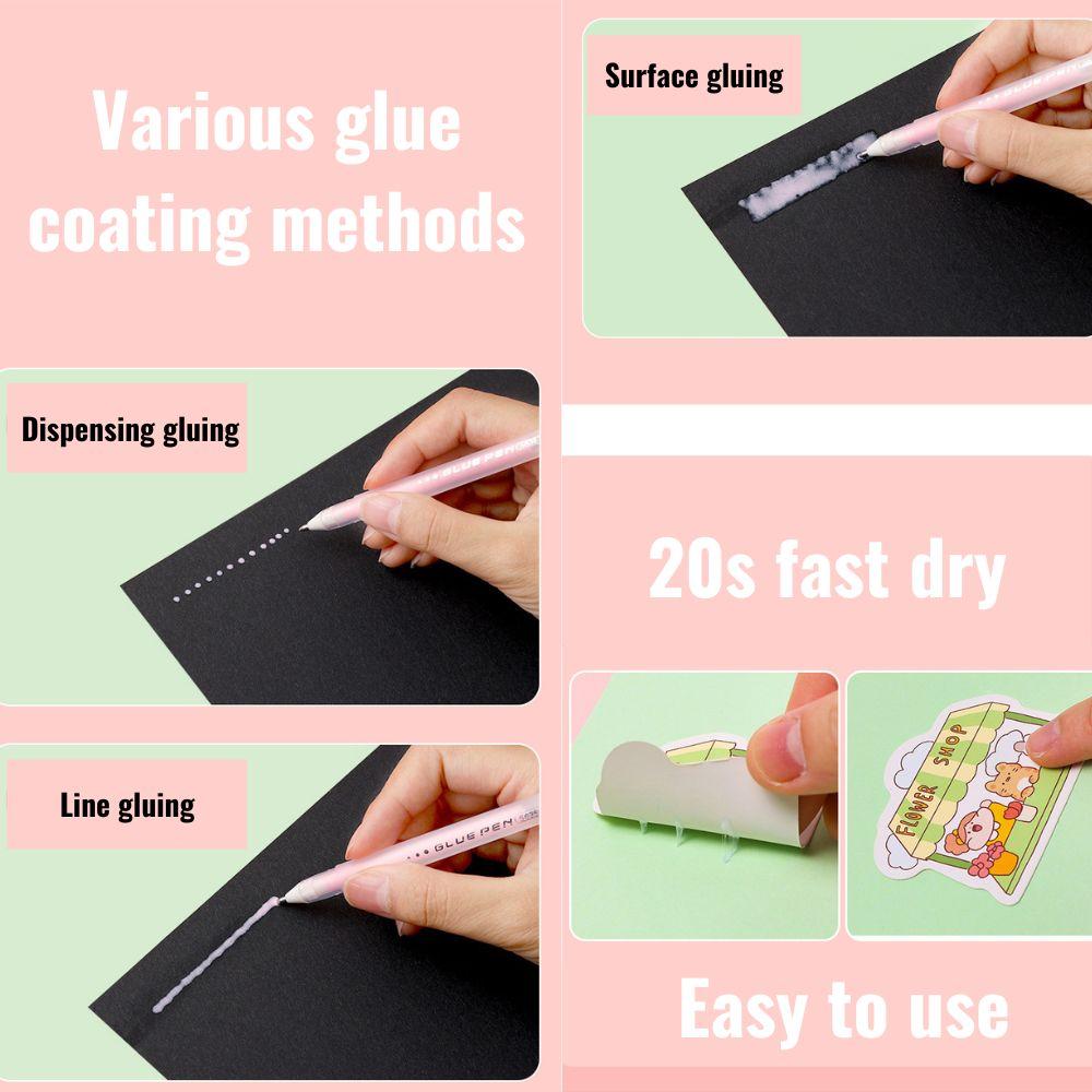 Creative Solid Glue Stick Pen Candy Color High Viscosity Glue School Supplies Glue Pen