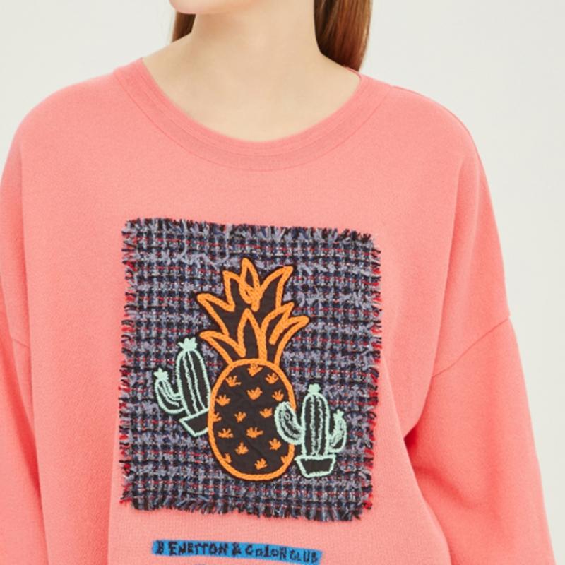 Benetton Benetton Ананасовый твидовый патч вязаный Bakp13241 Pk