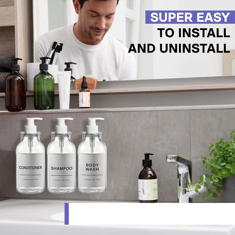 Диспенсер для шампуня и кондиционера настенный 500 мл многоразовый флакон для мыла для ванны лосьон для душа мыло дозатор для ванной комнаты