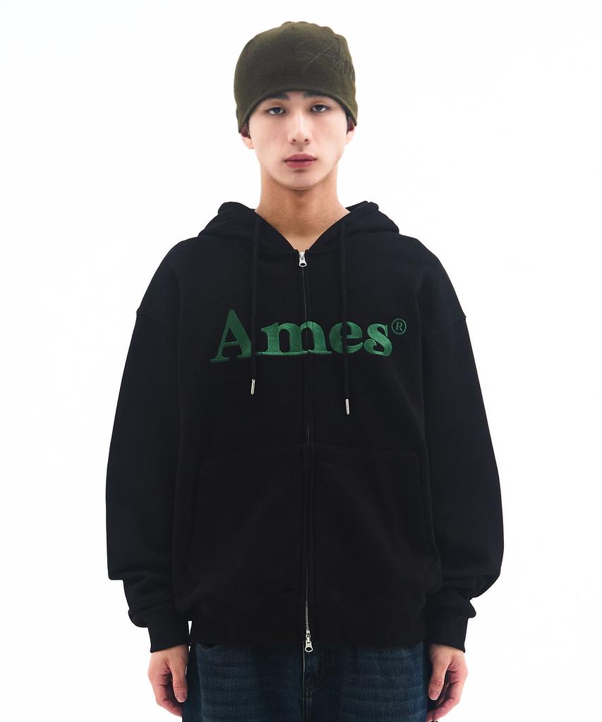 Ames-Worldwide Базовая толстовка с логотипом на молнии Черная