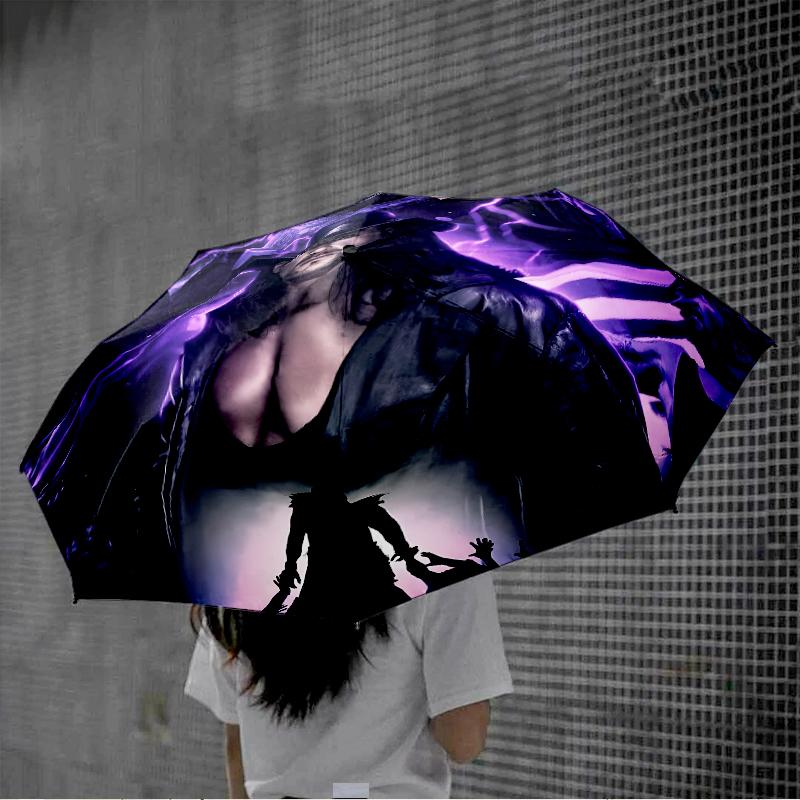 Moonlit Graveyard Undertaker Automatic Folding Umbrella - 8-Rib Travel Umbrella with Auto Open/Close & Portable, Gift for Christmas, Birthdays