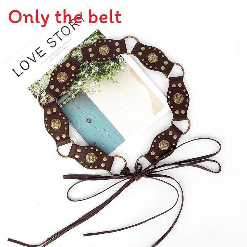 Simple Womens Pu Leather Belt With Alloy Buckle And Fringed Style For Everyday Wear