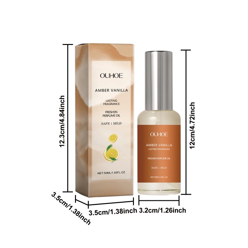 Amber Vanilla Perfume Oil Body Perfume Spray Hair Scent Light Fresh Skin Long Lasting For Women Scent Daily Dating Glamor