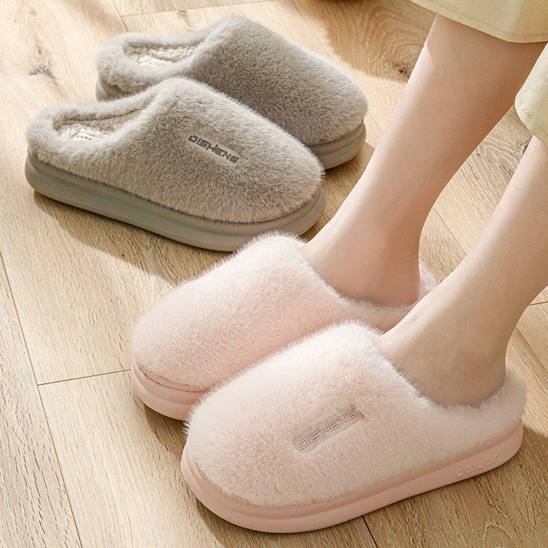 Хлопковые тапочки мужские весенне-осенние зимние для дома для помещения нескользящие домашние теплые для пары зимние женские плюшевые