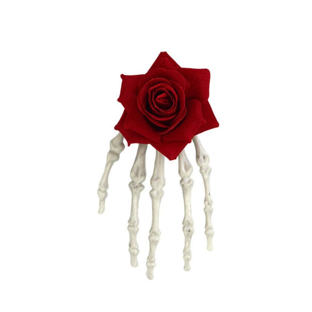 Cloth Ghost Claw Hair Clip Flower Halloween Headwear Skeleton Hand Rose Hairpin Children