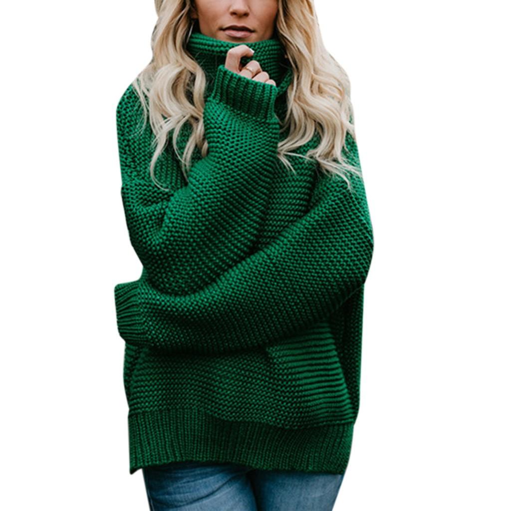 Women's Casualsolid Color Casual Thick Line Long Sleeve Turtleneck Sweater