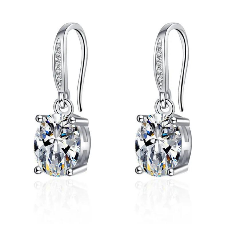 Ювелирные изделия из стерлингового серебра 925 пробы, женские модные милые маленькие прозрачные серьги-гвоздики с кристаллами CZ, подарок для девочек-подростков, женский подарок