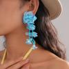 Серебряная игла шифоновые акриловые цветочные серьги-кисточки модные маленькие свежие серьги-гвоздики универсальные серьги с характером