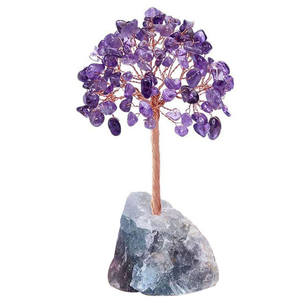 Stone Crafts Copper Wire Wrapped Crystal Money Tree Reiki Chakra Feng Shui Trees Potted Plants