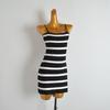 Pure Desire Style Contrast Color Stripe Cami Knitted Dress Women Clothes Summer Slim Fit Slimming Sheath Skirt