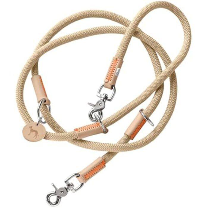 Laisse réglable pour Chien - HUNTER - Malia - Corde Souple - Cuir Robuste - 3 Positions