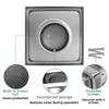 Durable 4" 5" 6" Air Vent Black/Silver Stainless Steel Extract Valve Square Ventilator Ventilation System