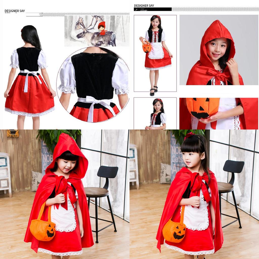 Платье принцессы Красной Шапочки Костюм для Хэллоуина из сказки для детей
