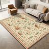Green Santa Sleigh Area Rug Winter Cabin Printed Carpet for Living Room Reception Parlor Floor Protector Cushion Mat