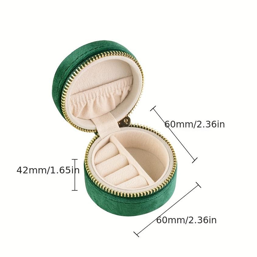 Мини-маленькая круглая бархатная шкатулка для хранения колец, портативная шкатулка для колец, упаковочная шкатулка для ювелирных изделий