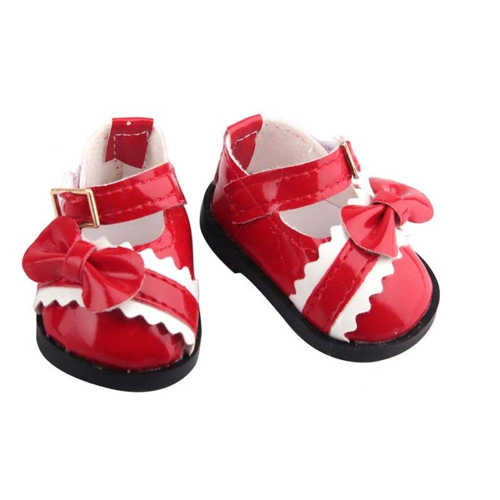 Boots Shoes PU Leather Bow Shoes Doll Shoes Doll Shoes Boots Doll Leather Shoes Clay Dolls