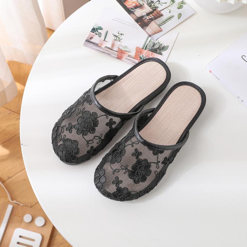 Летние вышитые классные тапочки Домашняя мода Обувь Баотоу