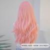 ПАРИКИ Длинный волнистый розовый парик для женщин, повседневные вечерние, натуральные синтетические волосы, парики с пушистой челкой, 24 дюйма