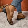 Модная женская обувь Slip-on женские туфли на высоком каблуке Модные туфли с леопардовым принтом для офиса и карьеры Большие размеры на каблуках для женщин