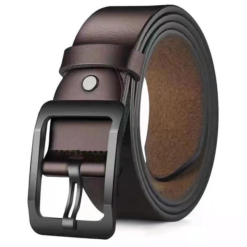 Men's Genuine Leather Vintage Pin Buckle Belt - Fashion Casual Waist Belt for Jeans