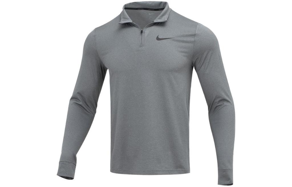 Nike T Shirts Men's Gray Stand Collar Moderate Straight Fit DM5504-070