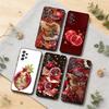Чехол для телефона с рисунком граната для Samsung S26, S25, S24, S21, S22, S23, S30, Ultra, S20, Plus, Другие, Мягкая черная крышка