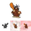 Cartoon Character Inspired Alloy Enamel Brooch Creative Cute Angry Stump Design For Unique Fashion Accessories