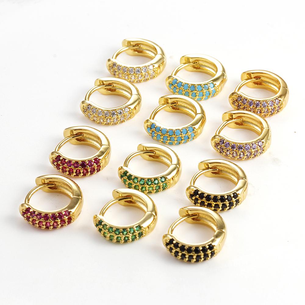 Изысканные маленькие серьги-кольца со сверкающим цирконом из нержавеющей стали, светлые роскошные разноцветные серьги-обнимашки для женщин, модные ювелирные изделия
