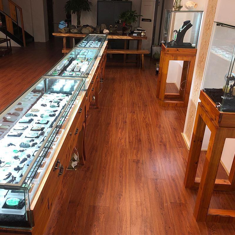 Small Glass Jadeite Jade Jewelry Display Cabinet for Antiques