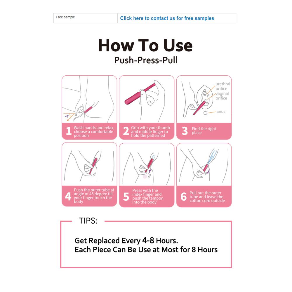 Женские менструальные тампоны для личной гигиены дышащие и впитывающие, 48 шт./кор., четыре размера L/R/S/SP