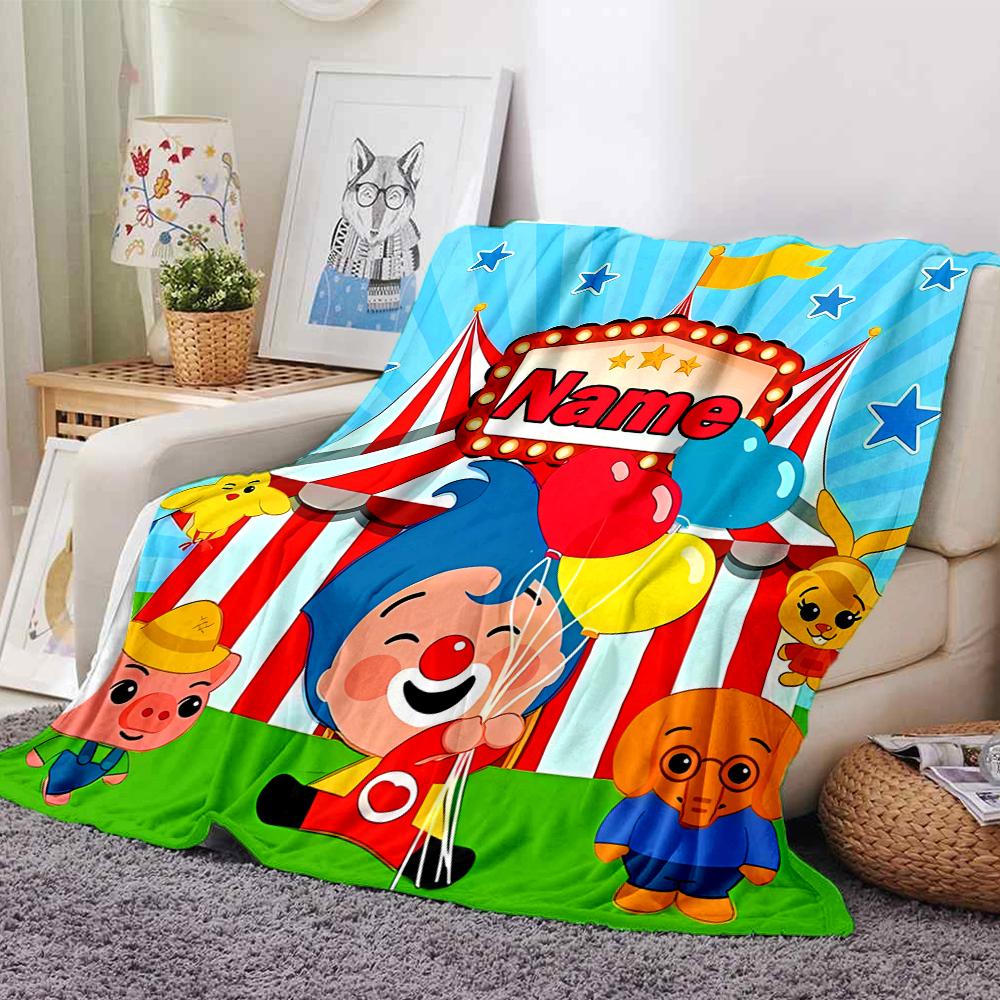 Customiz Name Personality plim plim  Blanket Soft &Warm Sofa Office Bed Travel Lunch Break Blanket, Gift Suitable All Seasons