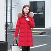 Зимняя куртка-пуховик для женщин, средней длины, белый утиный пух, утолщенная, теплая и темпераментная, облегающая куртка-пуховик для молодой мамы большого размера