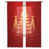 Рождественская елка красное золото гостиная прозрачная тюль оконная занавеска спальня кухонный декор вуаль шторы