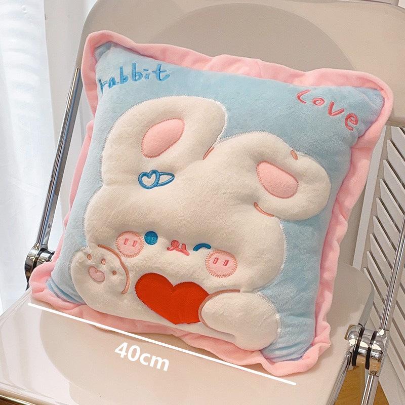 40x40cm New Cute Pillow Rabbit Biscuit Tulip Air Conditioning Pillow Car Interior Cushion Floor Pillow Office Chair Cushion