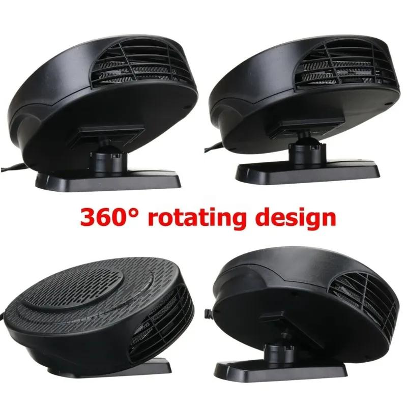 500W Car Heater 12V Winter Windshield Defroster Dashboard Install Heating & Cooling Fan 1.6m Cigarette Lighter Power Cord