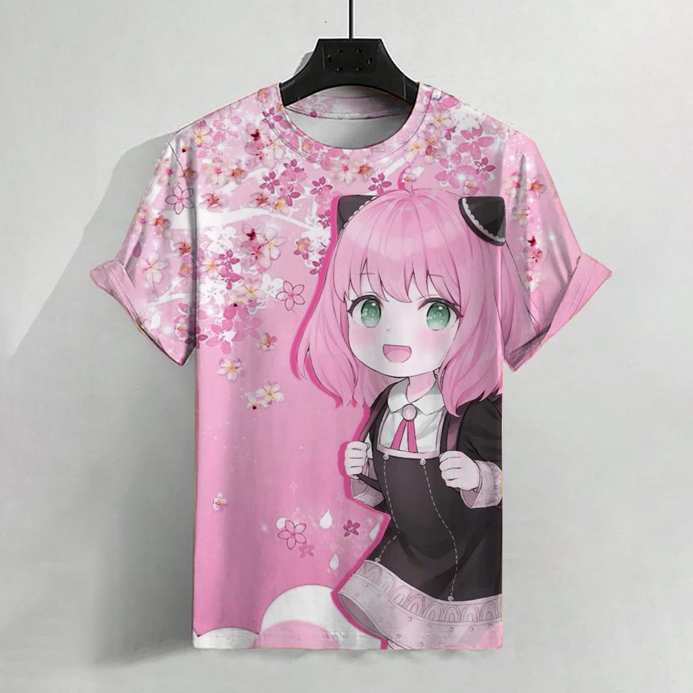 2024 модная горячая аниме 3D принтованная футболка модная женская повседневная для мальчиков и девочек универсальная круглая горловина взрослая женская футболка с короткими рукавами