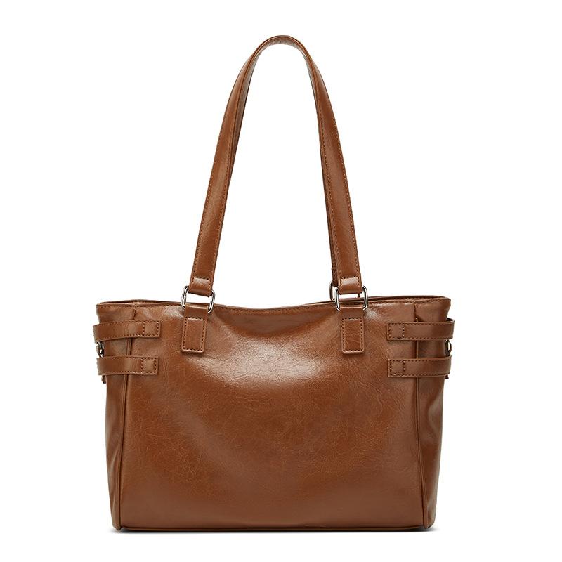 New Tote Bag Fashionable Soft Leather Korean Bag Women'S High-End Sense Large-Capacity Shoulder Bag Versatile Commuter Bag