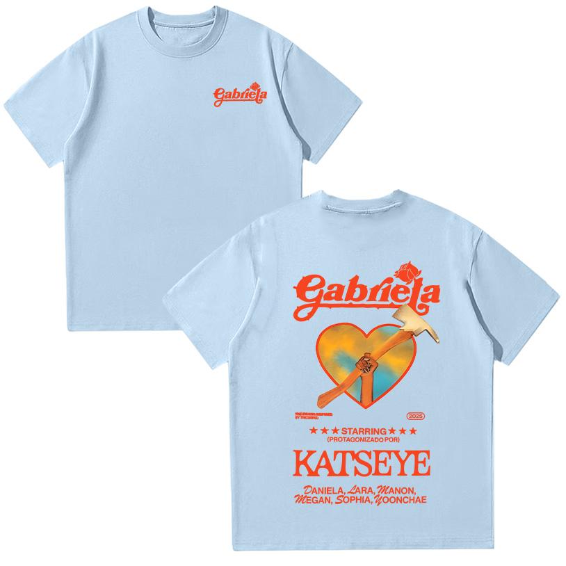 Katseye Gabriela Tees KATSEYE Summer Cotton T Shirts Women Short Sleeve Y2K Top Fashion O-neck High Street Tshirt Unisex Clothes