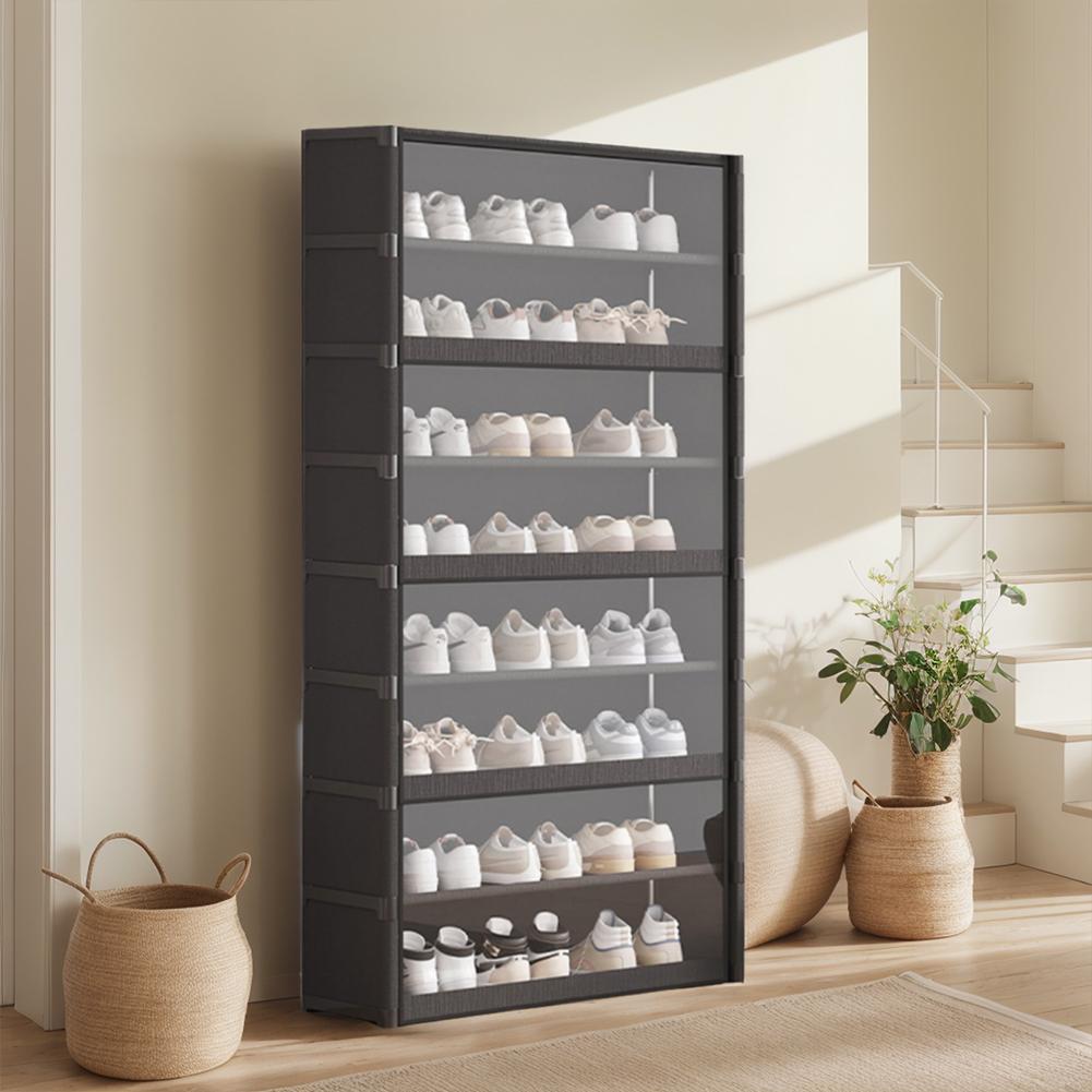 9-Tier Shoe Rack Organizer with Clear Cover Vertical Narrow Shoe Rack Organizer Shoe Shelf Shoe Stand Holder for Closet Entryway