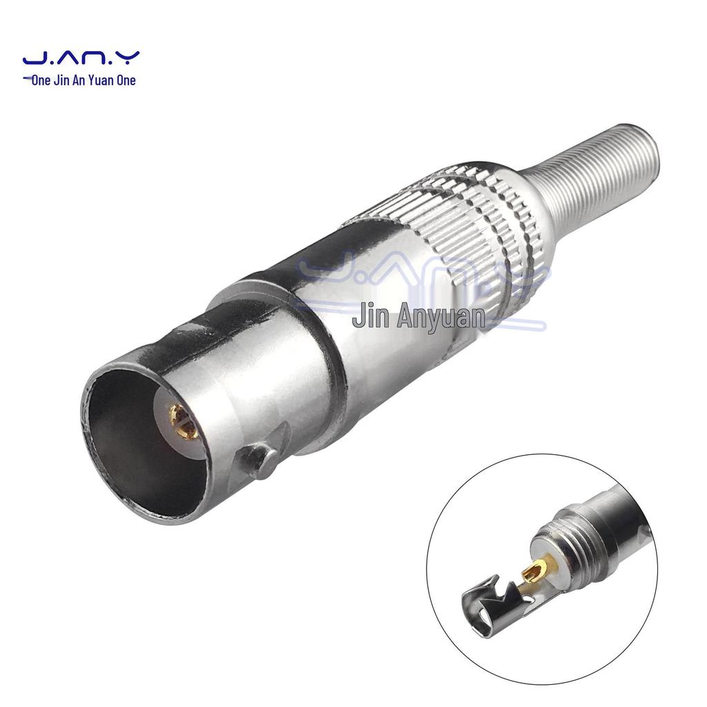 BNC Male Solderless Connector for 75-2 AV Signal Cable, SDI, Security Camera Q9 Metal Head