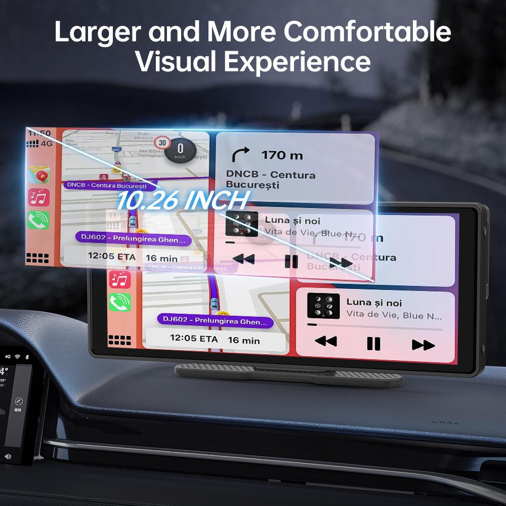 3 объектива 10.26 Высокое разрешение Беспроводная автомобильная навигация Carplay GPS 3 Записывающий автомобильный видеорегистратор