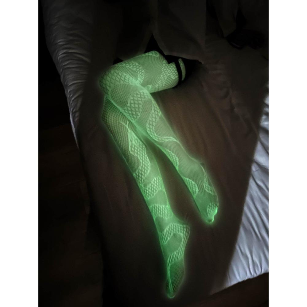 Светящиеся сетчатые колготки Светящиеся в темноте ажурные колготки Модные сетчатые чулки