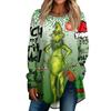 Женская рождественская принтовая рубашка с длинным рукавом, круглый вырез, пуловер, футболка, топ, пуловер
