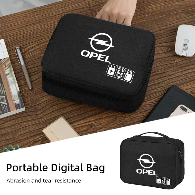 czxkqr1 Car Data Cable Storage Bag Waterproof Travel Organizer Bag USB DataLine For Opel Corsa Astra Insignia Vectra Zafira Meriva Mokka