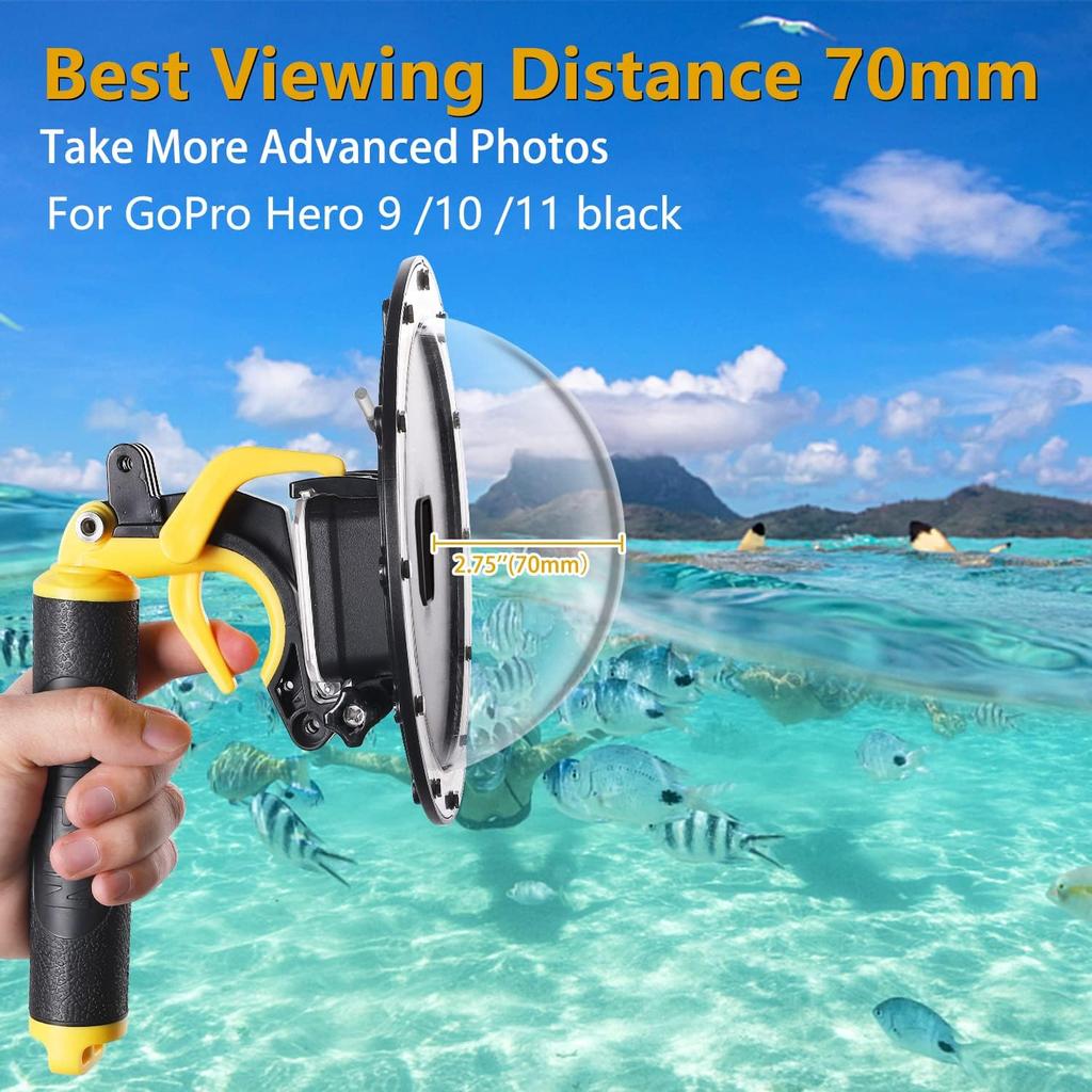 Купольный порт для GoPro, водонепроницаемый корпус, чехол для GoPro Hero 9 10 11, защитный купол для подводного плавания, аксессуары для объективов GoPro