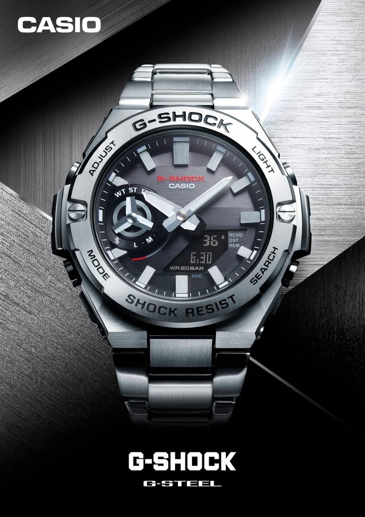 Часы Bluetooth, оснащенные серебристым [Casio] G-Shock [G-STEEL GST-B500D-1AJF Мужские