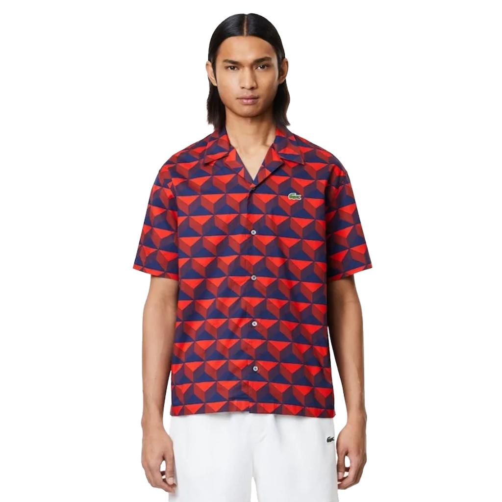 Lacoste Мужская рубашка свободного кроя с принтом