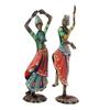 Wrought Iron Bharatnatyam Dancing Couple Showpiece For Home Décor, 17.75 Inch, Multicolor